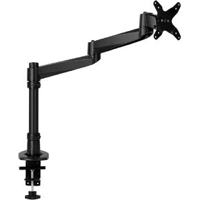 Mount-It! Premium Modular Monitor Desk Mount Arm Stand | Single Tilt Swivel Arm Fits 19 21.5 24 27 32 Inch Computer Screens with 75 100 VESA Patterns | C-Clamp and Grommet Bases | Black