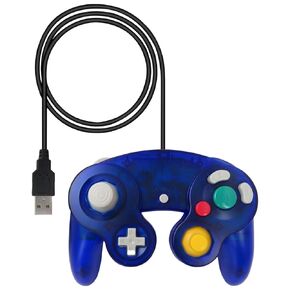 Suifaqi 2025 Upgrade 5.8Ft Classic USB Wired Controller Gamepad for Gamecube Windows PC MAC (Clear Blue)