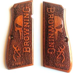 BMPL Hardwood Luxurious Browning High Power Hp Grips Smooth Resin Handmade Pistol New Laser Carved Handmade Handcraft Handgun