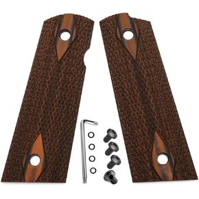 1911 G10 GRIPS الحجم الكامل (الحكومة/القائد) - Ambi Cut Safety Cut - Diamond Secreture Orange/Black