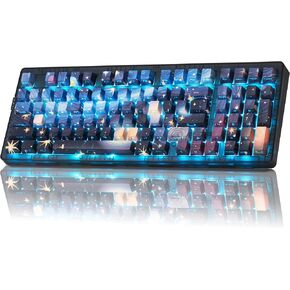 ZORNHER ZH980 Wireless Mechanical Gaming Keyboard,95% Blue Custom Creamy Keyboard with Number Pad,Starry Night Dye Sublimation PBT Keycaps,Pre-lubed Linear Switches,Hot-Swappable,RGB Backlit