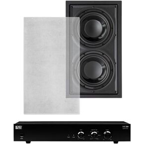 Flush-Mount Bass System – 500W Mono Sub Amp with Dual 8" Trimless in-Wall Subwoofer, Deep Bass, Home Theater Sub, Low-Frequency Impact, Space-Saving Design
