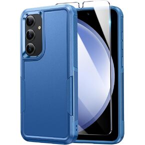 FNTCASE for Samsung Galaxy S23-FE Case: Dual Layer Protective Heavy Duty Cell Phone Cover Rugged Full Body Drop Protection Military Grade Shockproof Phone Case (Black Matte)