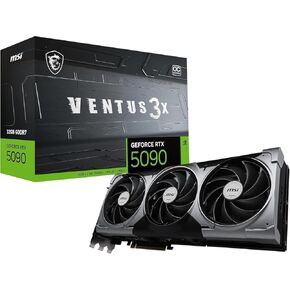 MSI NVIDIA GeForce RTX 5090 32G Ventus 3X OC Gaming Graphics Card GDDR7 512-bit, Boost Frequency up to 2452 MHz, PCIe Gen 5, DLSS 4, DP 2.1 x 3, HDMI 2.1 x 1, ATX