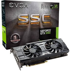 EVGA GeForce GTX 1060 6GB SSC Gaming ACX 3.0 ، 6GB GDDR5 ، LED ، DX12 OSD Support (PXOC) بطاقة الرسومات 06G-P4-6267-KR (متجددة)