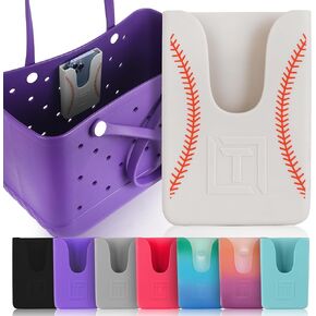 Baseball Phone Holder for Bogg Bag and Simple Modern Bag - Made of Silicone and Fits All Phone Sizes