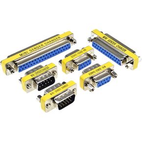2Pcs Db9 Db15 Db25 Db37 9/15/25/37 Pin Female to Female/Male to Male Rs232 Serial Port Com Connector Mini Gender Changer Adapter