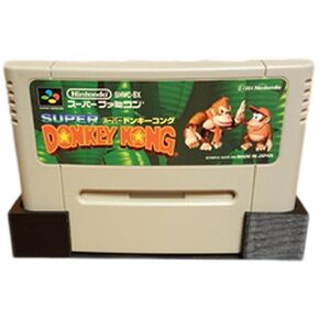 Cartridge Trophy Display Stand for Nintendo Super Famicom/SNES, Upright Desk PAL Game Cart Holder Rack Base, Compact 3D-Printed Japanese Collector Shelf Accessory