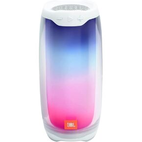 JBL Pulse 4 Waterproof Portable Bluetooth Speaker with Light Show - White (Renewed)