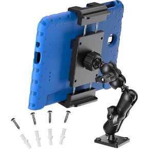 PLDHPRO Tablet Holder for Car Dashboard Heavy Duty Drill Base 360° Adjustable 3-Stage Stand Dash Mount Compatible with iPad, Galaxy Tab, Fire HD, 5.1-15.6'' Phone Tablets for Truck Wall Desk Vehicle