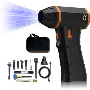 Duster Air Air مضغوط ، 230،000 دورة في الدقيقة ، علبة Air Duster الكهربائية ، وهي منفاخ مستلزقة قابلة لإعادة الشحن القابلة لإعادة الشحن ، و Duster بدون خطوة للسيطرة على لوحة المفاتيح ، والكمبيوتر الشخصي ، والسيارة ، وأجهزة الكمبيوتر ، وتنظيف المنزل
