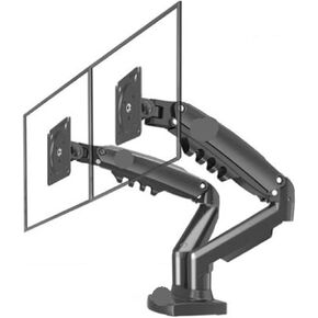F160 Gas Spring 360 Degree Desktop 17"-27" Dual Monitor Holder Arm Full Motion Monitor Mount Bracket Load 2-9kg Each