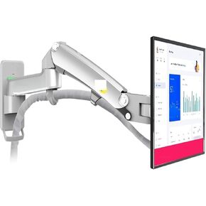 F300 F150 Gas Spring 24-35 Inch LED TV Wall Mount Monitor Holder Ergonomic Mount Arm Max. VESA 100 * 100mm Loading 3-12kgs(F300- Silver Grey)