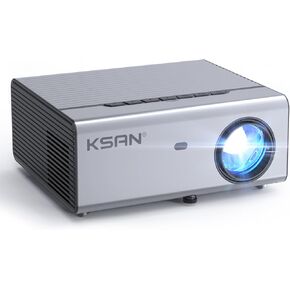 Projector KSAN ، [800 ANSI Lumen] عرض فيلم في الهواء الطلق ، جهاز عرض مع WiFi 6 و Bluetooth 5.2 ، Proyector Proedector Proediect Support 200in ، و 5 واط ، متوافق مع iPhone/TV stick/pc/ps4