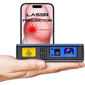 AAXA M8 LASER Projector Worlds ألمع بطارية 4K عرض ليزر 1200 LASER LUMENS 150 دقيقة ، أوتوكيستون efocus Android على متن USBC Marroring HDMI (متجدد)