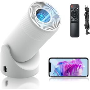 AOC Mini Projector with WiFi and Bluetooth, Smart Projector Full HD 4K Support with 180° Rotation Adjustment, 220 ANSI,8000 Lumens,Vertical Auto Keystone Correction, Short Throw Projector for Phone