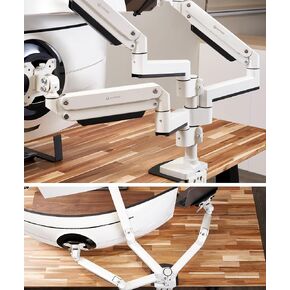 Heavy Duty Triple Monitor Arm for Ultrawide Monitors up to 57" and 44 lbs, Dual Monitor Stand for Dual 49" Vertical Stacked Monitor Mount Height Adjustable - 100x100 VESA Mount, White MA20PW-T