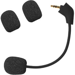 Mic Replacement Microphone Boom fits for Kingston HyperX Cloud II Cloud Core Cloud X Cloud Pro Silver 1st Version Gaming Headsets Noise Cancelling 3.5mm Jack Black