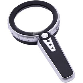 LED Lights with Warm and Cold Light, Elderly Reading and Maintenance Acrylic Magnifying Glass(D)