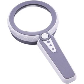 LED Lights with Warm and Cold Light, Elderly Reading and Maintenance Acrylic Magnifying Glass(D)