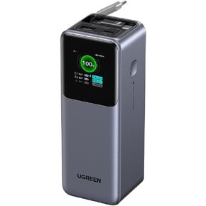 UGREEN Nexode Power Bank 20000mAh 165W with Built-in USB C Cable Laptop Travel Portable Charger, 100W Input, Fast Charging for MacBook Pro/Air/iPhone 16/iPad Pro/Galaxy S25 Ultra/Dell/HP and More