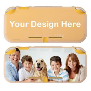 Custom Photo Shockproof Cover for Nintendo Switch Lite, 3 in 1 Personalized Dockable Case Customized Protective Grip Case Soft Shockproof Case Handheld Separable Protector Shell for NS Joycon Black