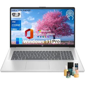 HP 2025 Touchscreen Laptop Computer - w/MS Office Lifetime, 15.6" FHD Display, Intel i7 1355U(10-core), Intel Iris Xe Graphics, Windows 11 Pro, Wi-Fi6, Bluetooth (64GB RAM + 2TB SSD)