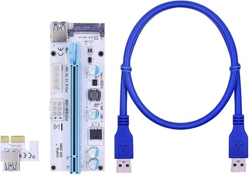 GUMMMY 100PCS LED VER008S PCI-E CARD PCIE 1X إلى 16x Extender 60cm 100cm USB 3.0 Cable 4Pin 6Pin in Kuwait