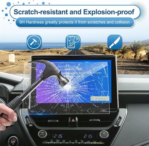 2025 Corolla Screen Protector for Toyota Corolla (FX/XSE/SE/Hybrid XSE/Hybrid SE) 10.5-inch Touchscreen, 9H Tempered Glass 2025 Corolla Hybrid Accessories Scratch-Resistant/HD Transparent 10.5" in Saudi Arabia