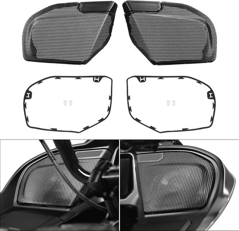 شوايات مكبر صوت هدية ، Slmoto Front Fairing Speaker Grills Mesh Covers تتوافق مع Harley Cvo Road Glide St Fltrxstse Road Glide Fltrx 2024-2025 CVO Road Glide Fltrxse 2023-2025 in Kuwait