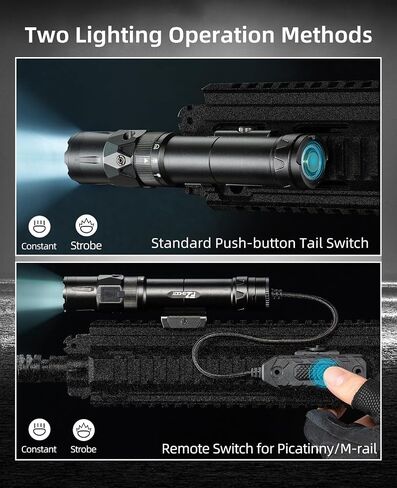 Ezshoot 2500 Lumens Laser Light Light Combo للبندقية مع مفتاح عن بُعد مغناطيسي متوافق مع Picatinny ، وسرد Laser Light مع وضع قوي ، ومصباح يدوي تكتيكي للدفاع عن المنزل ، والصيد in Kuwait