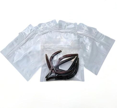 100 Pack 6"H x 6"W Outer Dimensions Clear Fishing Lure Odor-Proof Reclosable Heat Sealable, Poly Flat Pouch Color: Clear | Fishing Bait | Leak Proof | Waterproof | Soft Bait Storage | Fishing Tackle in Saudi Arabia