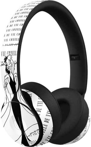 Skinit Skinit Audio Audio Skin متوافق مع Beats Solo Pro - ديزني الأشرار المرخصة رسميًا Cruella de Vil بالأبيض والأسود in Kuwait