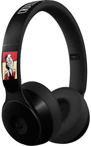 Skinit Skinit Audio Audio Skin متوافق مع Beats Solo Pro - ديزني الأشرار المرخصة رسميًا Cruella de Vil بالأبيض والأسود in Kuwait