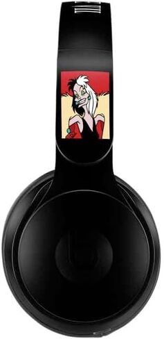 Skinit Skinit Audio Audio Skin متوافق مع Beats Solo Pro - ديزني الأشرار المرخصة رسميًا Cruella de Vil بالأبيض والأسود in Kuwait