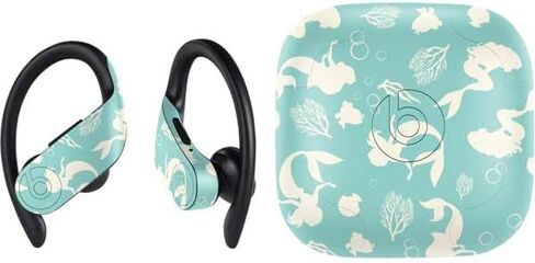 Skinit Decal Audio Skin Compatible with PowerBeats Pro - Officially Licensed Disney The Little Mermaid Character Silhouette Pattern Design in Kuwait