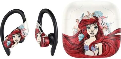 Skinit Decal Audio Skin Compatible with PowerBeats Pro - Officially Licensed Disney The Little Mermaid Character Silhouette Pattern Design in Kuwait