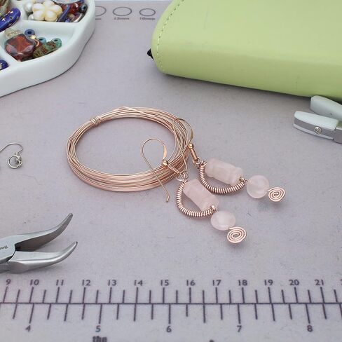 The Beadsmith Half-Round Craft Wire - Wire Elements - Soft Temper - 18 Gauge, 4 Yard Coil - Rose Gold Color - Beading Wire Used for Jewelry Making, Wire Wrapping, and Other DIY Arts & Crafts in Saudi Arabia