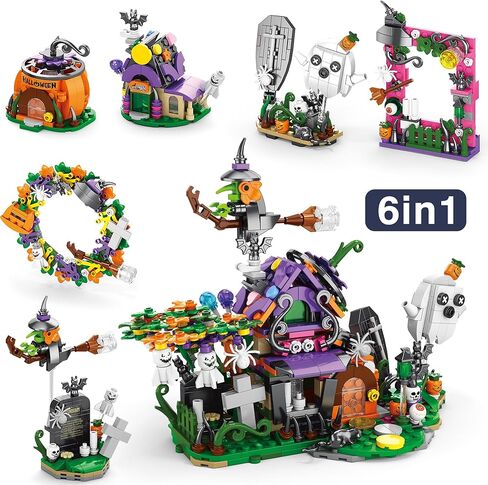 Sawaruita Halloween Toys Ghost Pumpkin Vampire Building Kit for Kids, Cute Halloween Party Gift Goody Bag Fillers for Boys or Girls 6-10 Years Old in Saudi Arabia