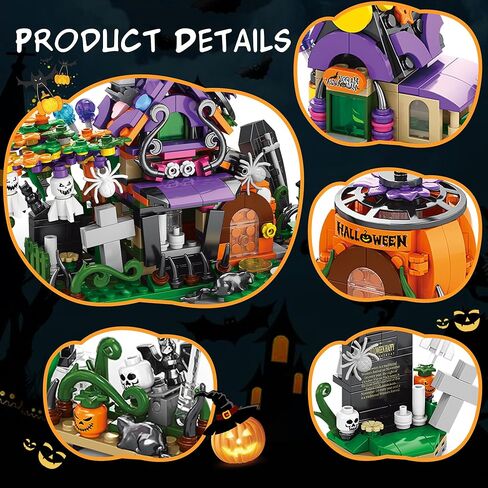 Sawaruita Halloween Toys Ghost Pumpkin Vampire Building Kit for Kids, Cute Halloween Party Gift Goody Bag Fillers for Boys or Girls 6-10 Years Old in Saudi Arabia