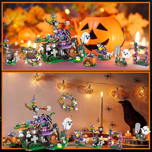 Sawaruita Halloween Toys Ghost Pumpkin Vampire Building Kit for Kids, Cute Halloween Party Gift Goody Bag Fillers for Boys or Girls 6-10 Years Old in Saudi Arabia