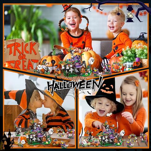 Sawaruita Halloween Toys Ghost Pumpkin Vampire Building Kit for Kids, Cute Halloween Party Gift Goody Bag Fillers for Boys or Girls 6-10 Years Old in Saudi Arabia