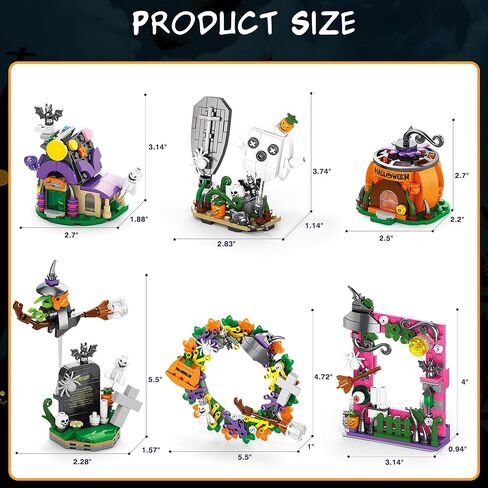 Sawaruita Halloween Toys Ghost Pumpkin Vampire Building Kit for Kids, Cute Halloween Party Gift Goody Bag Fillers for Boys or Girls 6-10 Years Old in Saudi Arabia