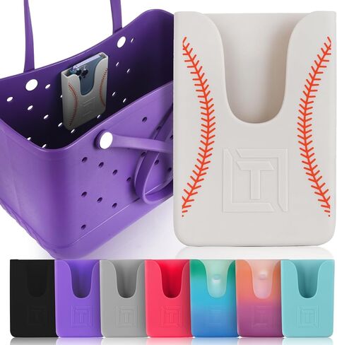 Baseball Phone Holder for Bogg Bag and Simple Modern Bag - Made of Silicone and Fits All Phone Sizes in Saudi Arabia