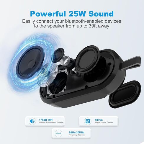Portable Wireless Speakers Bluetooth, Mini Bike Speakers, 12W Stereo Loud Sound, IP67 Waterproof, TWS Pairing, BT5.3, 15H Playtime, Outdoor Speaker Bluetooth for Biking, Gifts in Saudi Arabia
