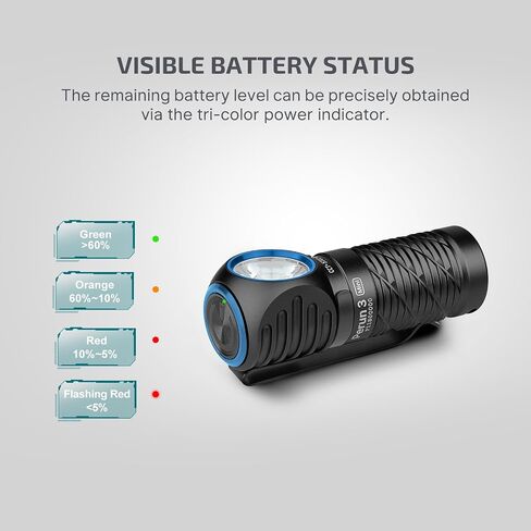 Olight Perun 3 Mini Headlamp 1250 Lumens LED LED مصباح يدوي ، مصباح أمامي قابل لإعادة الشحن مع خيار الضوء الأحمر ، مثالي للعمل ، المشي لمسافات طويلة ، التخييم والتسلق (Cool White 5700k ~ 6700k ، Black) in Saudi Arabia