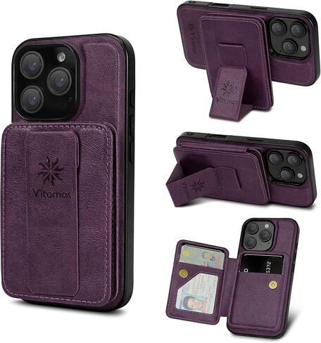 Wallet Phone Case [Strong Magnetic] Compatible with iPhone 16 Pro Case Wallet with Kickstand & RFID Blocking Card Holder (4 Cards) for iPhone 16 Pro (6.3Inch), Brown in Saudi Arabia