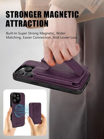 Wallet Phone Case [Strong Magnetic] Compatible with iPhone 16 Pro Case Wallet with Kickstand & RFID Blocking Card Holder (4 Cards) for iPhone 16 Pro (6.3Inch), Brown in Saudi Arabia