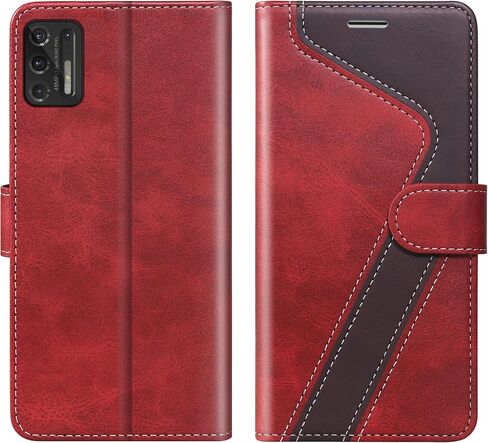 لـ Moto G Stylus 5G 2025 Case Wallet ، Flip Case RFID حظر بطاقة الائتمان حامل بطاقة Magnetic Stand TPU مقاوم للصدمة متوافق مع Moto G Stylus 5G 2025 ، Red Brown in Kuwait