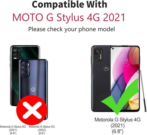 لـ Moto G Stylus 5G 2025 Case Wallet ، Flip Case RFID حظر بطاقة الائتمان حامل بطاقة Magnetic Stand TPU مقاوم للصدمة متوافق مع Moto G Stylus 5G 2025 ، Red Brown in Kuwait